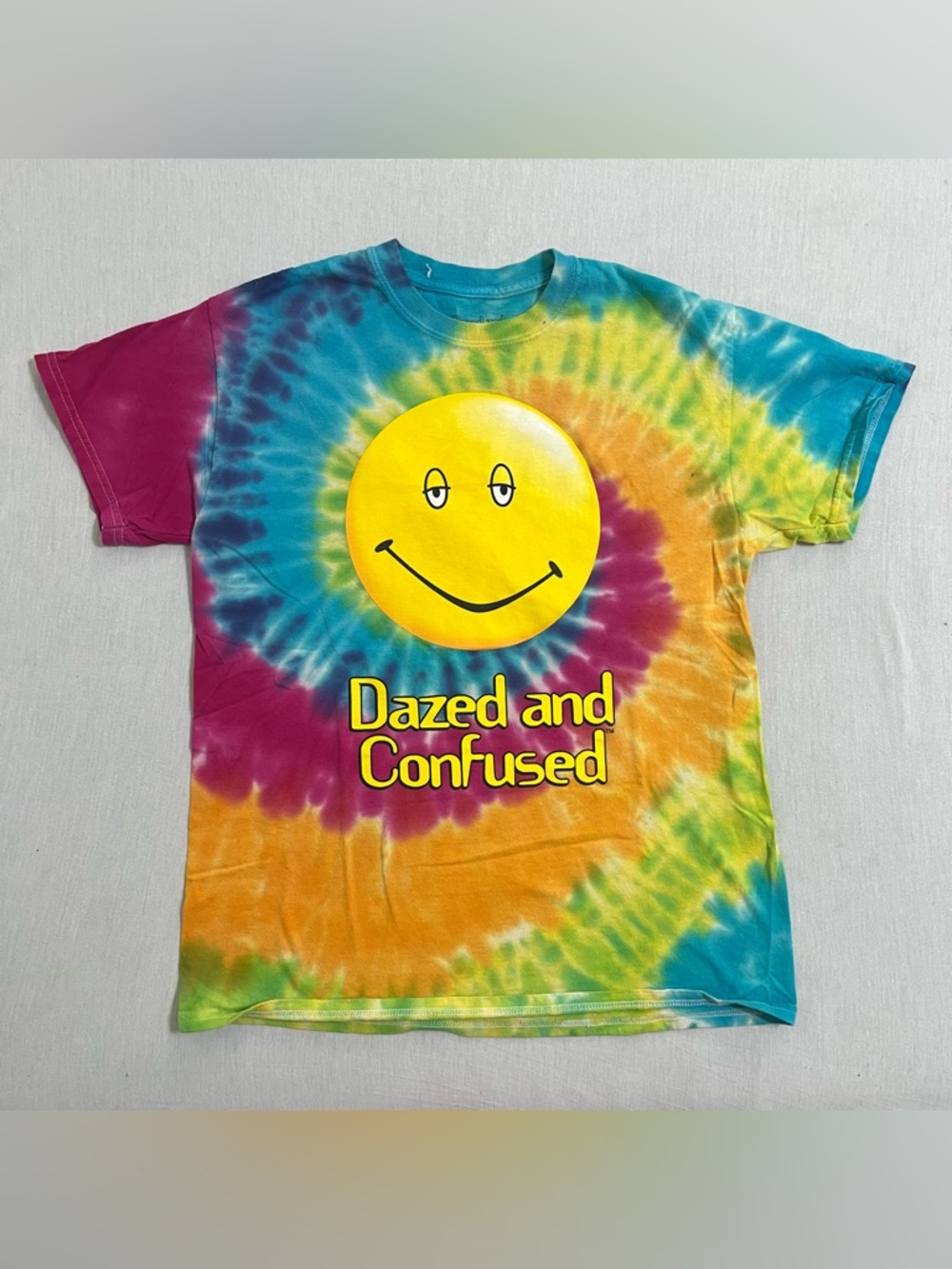 Dazed and Confused Multicolor Tie-Dye Smily Face Tee Shirt